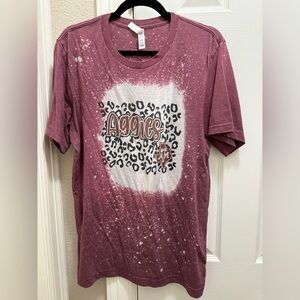 Bella Canvas Burgundy Aggies Leopard Tee